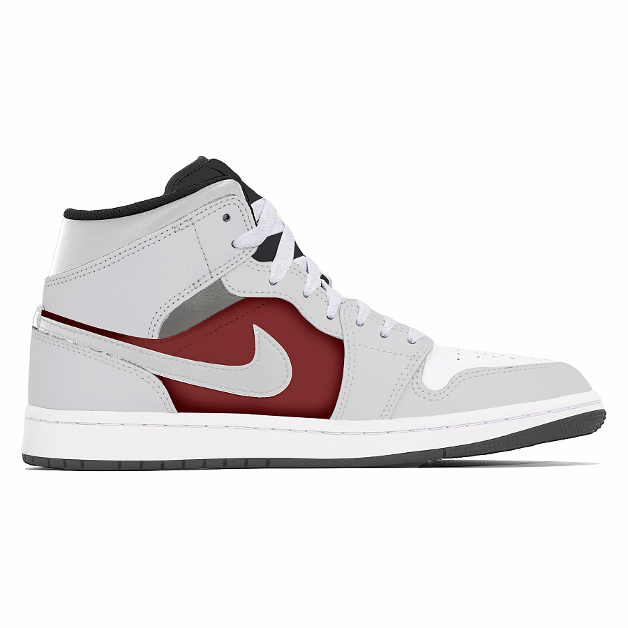 Jordan Air Jordan 1 Abrasion-Resistant Mid-Top Vintage Basketball Shoes Unisex Gray купить в интернет-магазине Yoocart с быстрой доставкой по России.