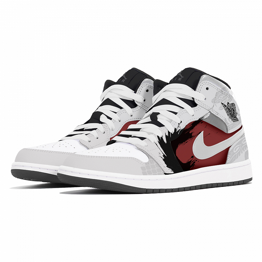 Jordan Air Jordan 1 Abrasion-Resistant Mid-Top Vintage Basketball Shoes Unisex Gray купить в интернет-магазине Yoocart с быстрой доставкой по России.