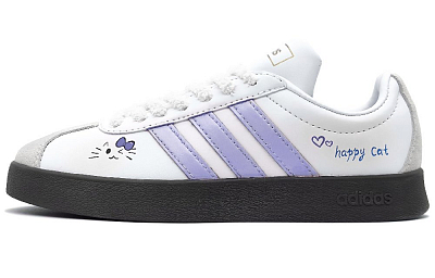 Adidas Neo VL Court 2.0 Low Top Skateboard Shoes Unisex White Purple