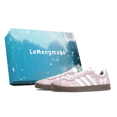 Adidas VL COURT 2.0 Abrasion Resistant Low Top Skateboard Shoes Unisex Pink