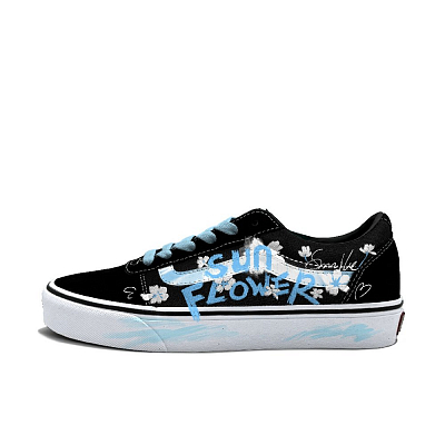 Vans Ward Abrasion Resistant Low Top Skateboard Shoes Men's Black Blue