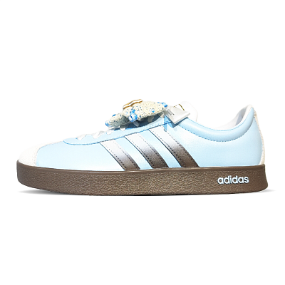 Adidas Vl Court Classic Abrasion Resistant Breathable Low Top Skateboard Shoes Unisex Blue White Brown