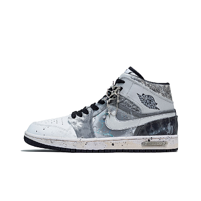 Jordan Air Jordan 1 Vintage Basketball Shoes Men's Mid top Gray/White