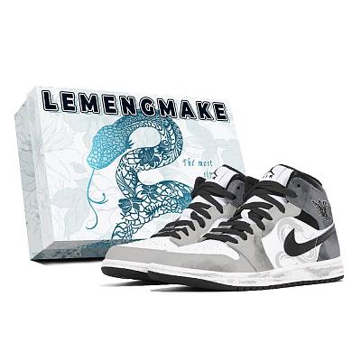 JORDAN Air JORDAN 1 Vintage Basketball Shoes Men Mid-Top Black White