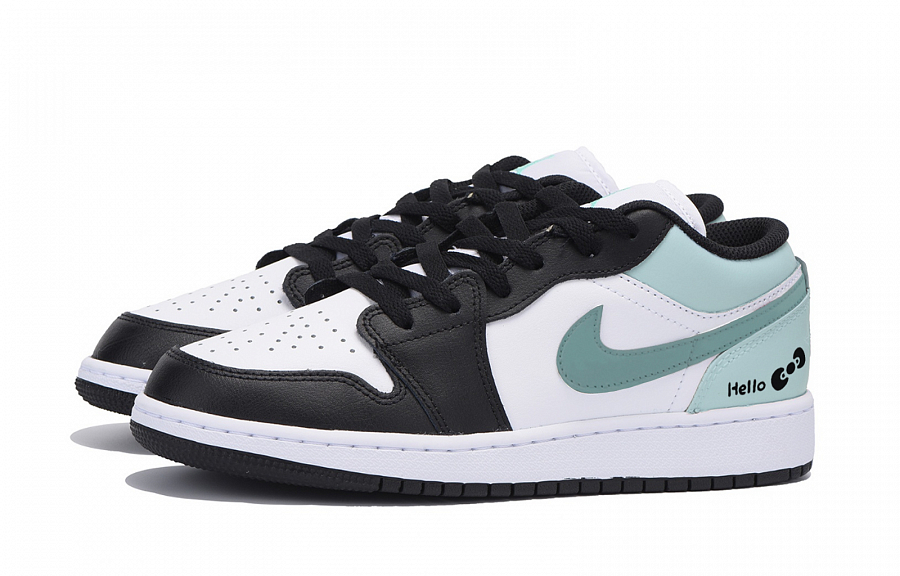 Jordan Air Jordan 1 Low Top Vintage Basketball Shoes Men's Black White Cyan купить в интернет-магазине Yoocart с быстрой доставкой по России.