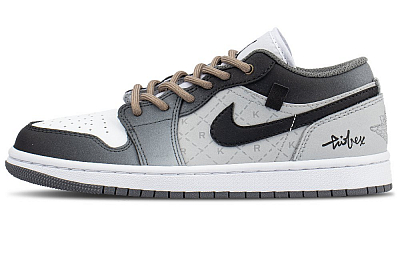Jordan Air Jordan 1 Low Top Vintage Basketball Shoes Unisex Gray