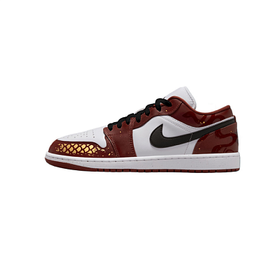 Jordan Air Jordan 1 Wao Wear-Resistant Slip-Resistant Low-Top Vintage Basketball Shoes Unisex Black Red White