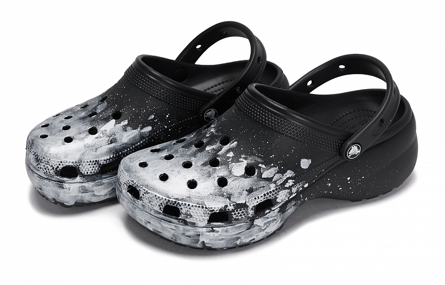 Crocs Classic Platform Clog 811 Manufacturing, Mist On Site, Special Shoe Box Clogs Women's Black Silver купить в интернет-магазине Yoocart с быстрой доставкой по России.