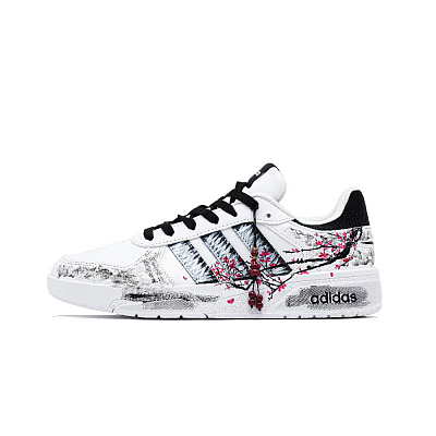 Adidas Neo Courtbeat Plum Elegance And Ink Journey Shock Absorbers Low Top Skateboard Shoes Unisex Black White