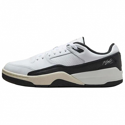 Jordan FLIGHT COURT Anti Slip Wear Resistant Low Top Vintage Basketball Shoes Unisex Black White