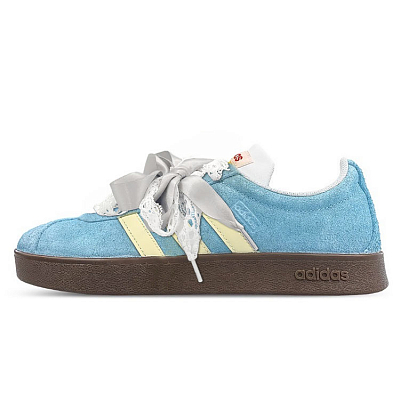 Adidas Neo VL Court 2.0 Abrasion Resistant Low Top Skateboard Shoes Unisex Blue Yellow