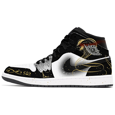Jordan Air Jordan 1 Abrasion Resistant Mid Top Vintage Basketball Shoes Men's Black