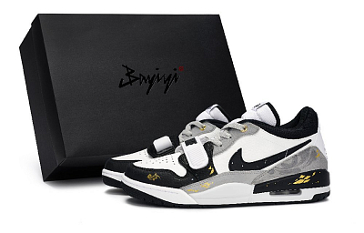 Jordan Legacy 312 Vintage Basketball Shoes Men Low Top Gray/Gold