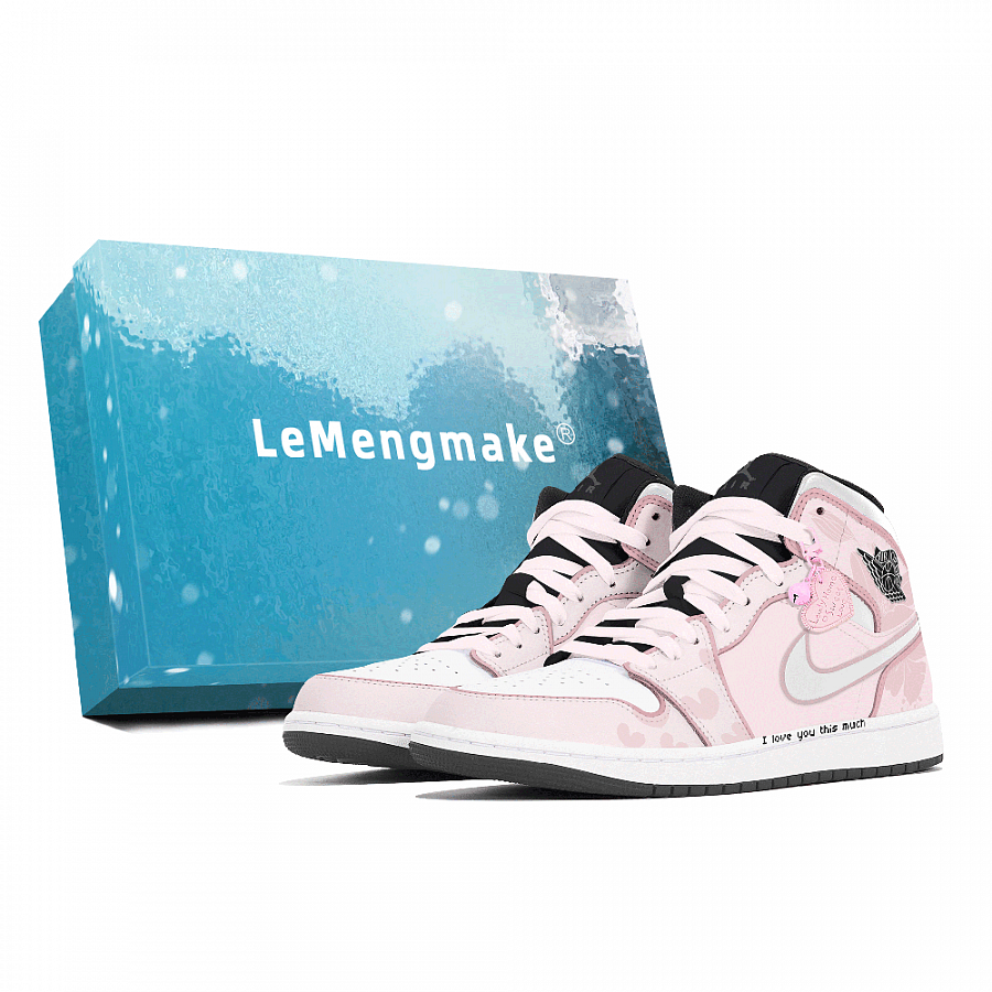 Jordan Air Jordan 1 Joy Lemon Abrasion-Resistant Mid-Top Vintage Basketball Shoes Unisex White Pink купить в интернет-магазине Yoocart с быстрой доставкой по России.