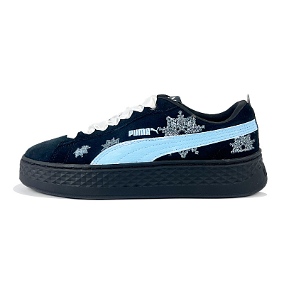 PUMA Smash Platform Non-slip Lightweight Low-Top Skateboard Shoes Women's Black Blue