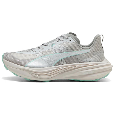 PUMA Deviate NITRO Elite Abrasion Resistant Low Top Running Shoes Women's Light Gray Green