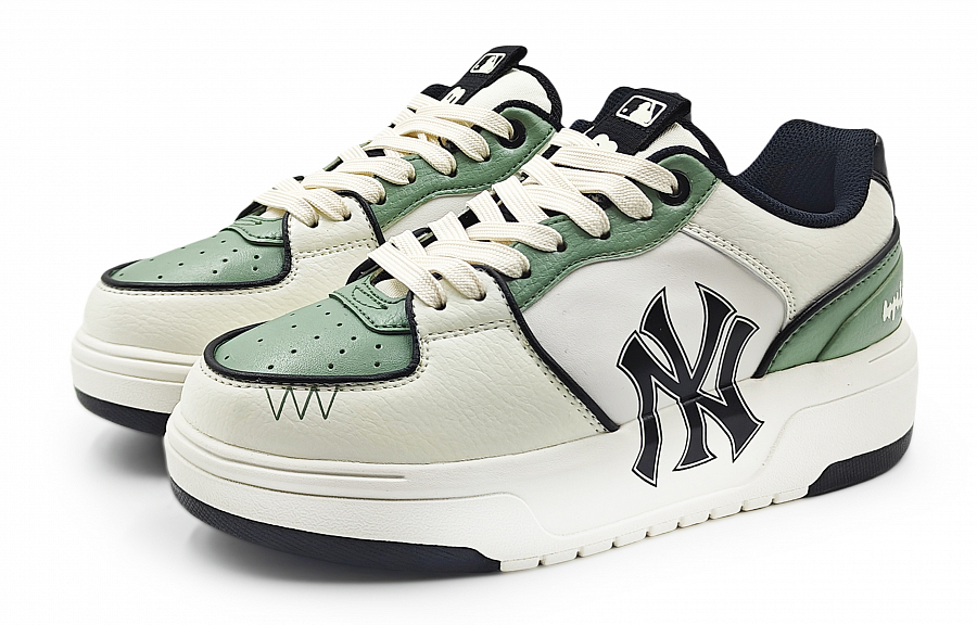 MLB Chunky Liner Abrasion Resistant Low Top Skateboard Shoes Unisex Beige Green купить в интернет-магазине Yoocart с быстрой доставкой по России.