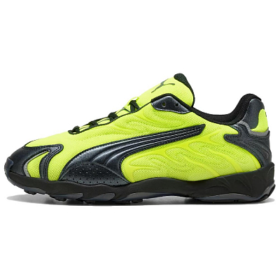 PUMA Inhale Slip Resistant And Breathable Low Top Casual Running Shoes Unisex Black Yellow