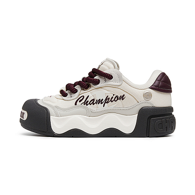 Champion Low Sugar Puffy Shoes Balance Low Top Skateboard Shoes Women's Linen/Burgundy