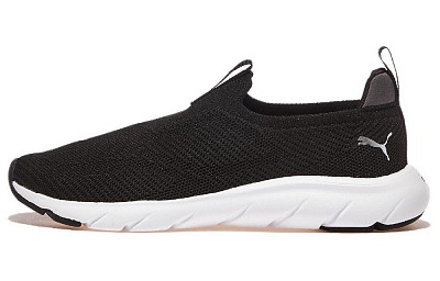 PUMA Softride Cushioning, Wear Resistant Low Top Casual Running Shoes Unisex Black White