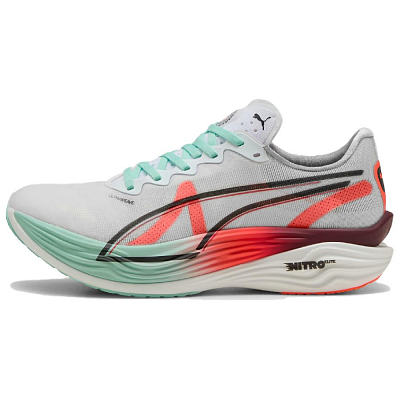 HYROX x PUMA Deviate NITRO Elite 3 Abrasion Resistant Low Top Running Shoes Men's White Red