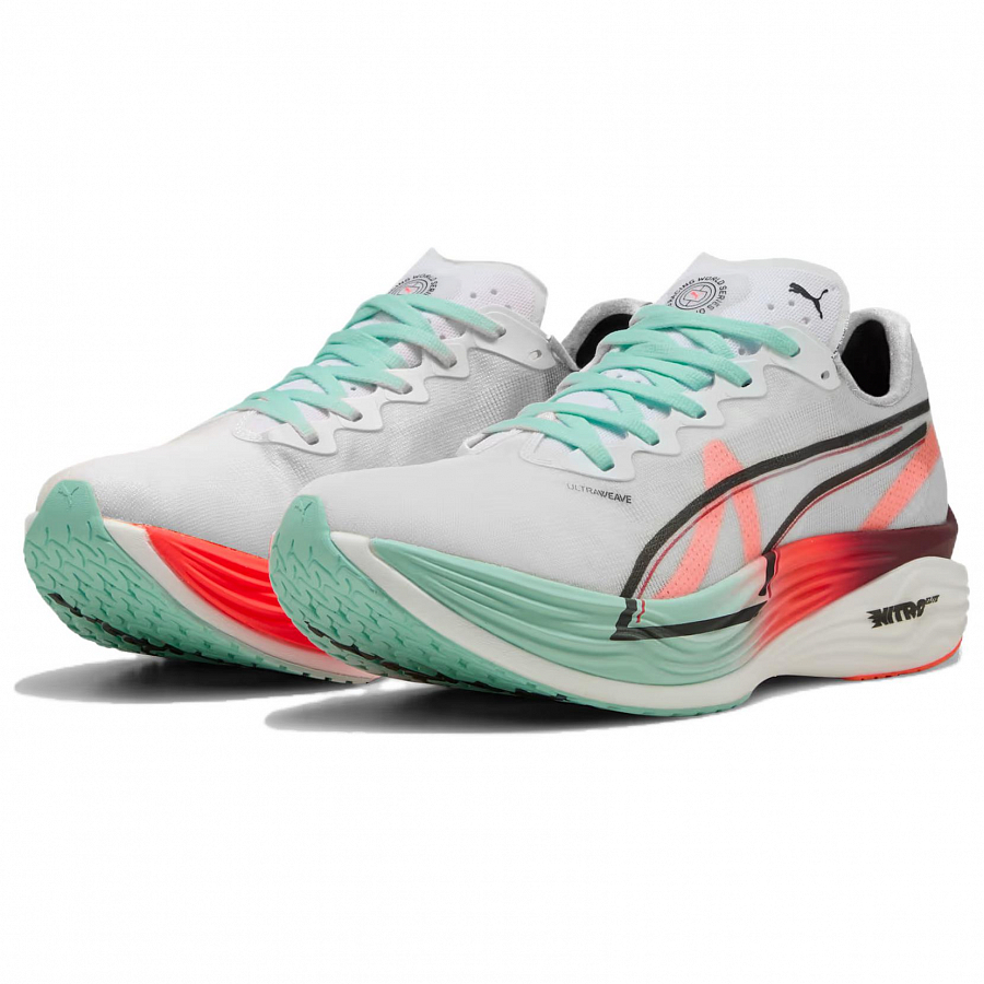 HYROX x PUMA Deviate NITRO Elite 3 Abrasion Resistant Low Top Running Shoes Men's White Red купить в интернет-магазине Yoocart с быстрой доставкой по России.