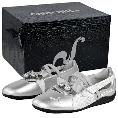 PUMA Speedcat Ballet Magic Wear resistant And Lightweight Low Top Casual Shoes Women's Silver White