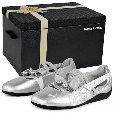 PUMA Speedcat Ballet Magic Wear resistant And Lightweight Low Top Casual Shoes Women's Silver White