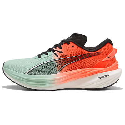 HYROX x PUMA Deviate NITRO 3 Abrasion Resistant Low Top Running Shoes Women's Red Green