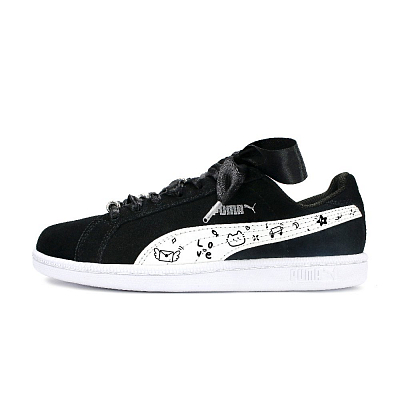 PUMA Smash Lightweight Low Top Skateboard Shoes Unisex Black White