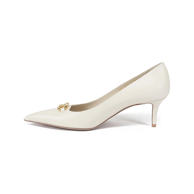 Valentino Vlogo Slim Heel High Heels 6cm Women's Ivory White