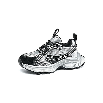 EBLAN Chunky Sneakers Women's Black Silver