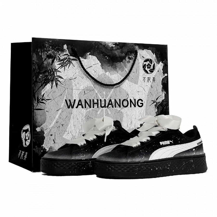 PUMA Platform Kaleidoscope, Moonlight, Shopping Bag Anti Slip Wear Resistant Low Top Skateboard Shoes Women's Black купить в интернет-магазине Yoocart с быстрой доставкой по России.