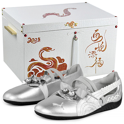 PUMA Speedcat Ballet Magic Wear resistant And Lightweight Low Top Casual Shoes Women's Silver White