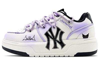 MLB Chunky Liner Love & Co. Jam Waterproof Height Increase Low Top Skateboard Shoes Unisex Light Purple