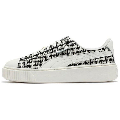 PUMA Platform Low Top Skateboard Shoes Women's White Black