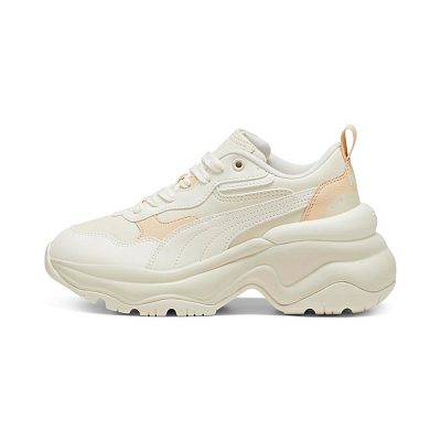 PUMA Cilia Wedge Wear resistant And Lightweight Low Top Casual Shoes Women's Beige