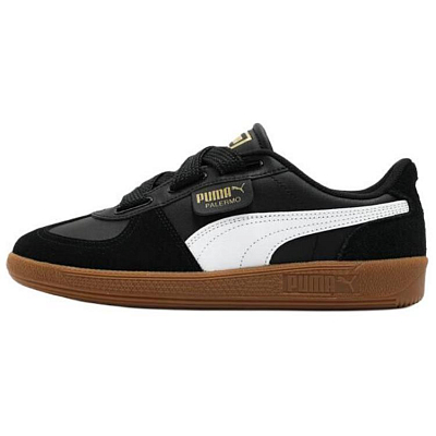 PUMA Palermo Wide Lace Sd 'Black White Gold' Women's