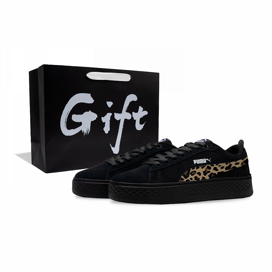 PUMA Smash Platform Slip-Resistant Low-Top Skateboard Shoes Women's Black Brown купить в интернет-магазине Yoocart с быстрой доставкой по России.