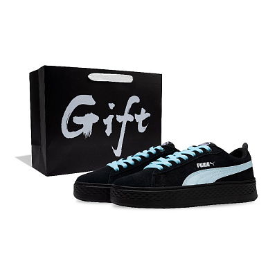 PUMA Suede Platform Slip Resistant Low Top Skateboard Shoes Women's Black