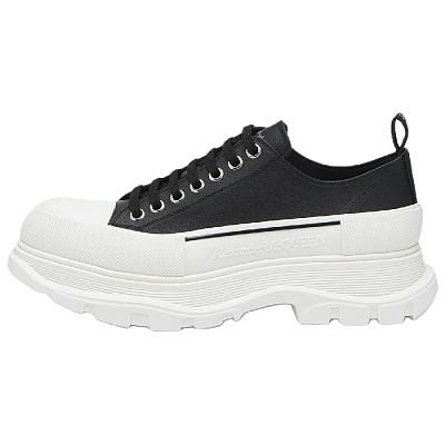 Alexander McQueen Tread Slick Low Top Canvas Shoes Men's Black