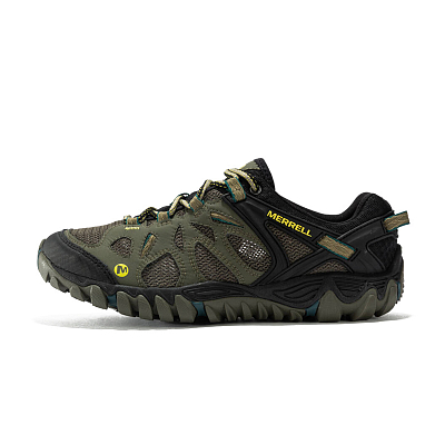 MERRELL All Out Blaze Waterproof, Breathable, Quick Dry, Lightweight Low Top Outdoor Shoes Men's Olive Green Black