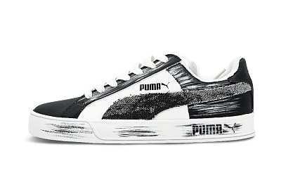 PUMA Smash Vulc Coverage Low-Top Skateboard Shoes Unisex Black White Gray