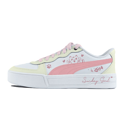 PUMA Skye Abrasion Resistant Balance Low Top Skateboard Shoes Women's Custard
