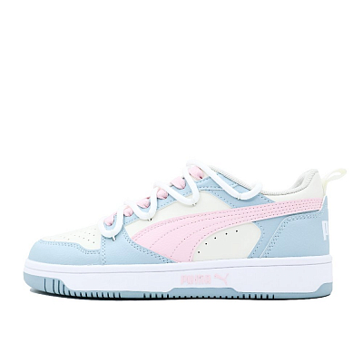 PUMA Rebound V6 Anti-Slip Wear-Resistant Low-Top Skateboard Shoes Women's Blue Pink