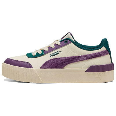 PUMA Carina Lift Abrasion Resistant Low Top Skateboard Shoes Unisex Beige Purple