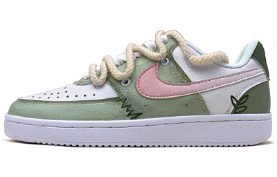 Nike Court Vision 1 Low Top Skateboard Shoes Women's Olive Green