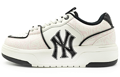 MLB Chunky Liner Abrasion Resistant Low Top Skateboard Shoes Unisex Pink White