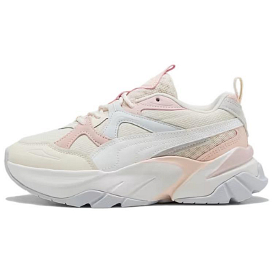 PUMA Anti Slip Wear Resistant Low Top Running Shoes Women's Ecru