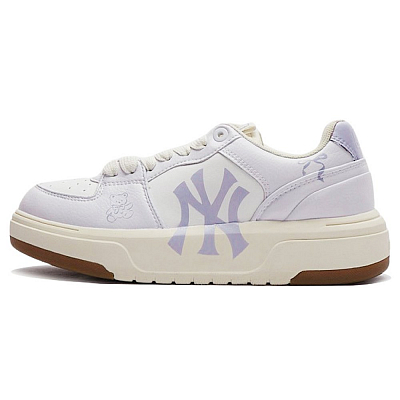 MLB Chunky Liner Bubble Jellyfish, Milk Taro Bear Height Increasing Low Top Skateboard Shoes Unisex White Purple